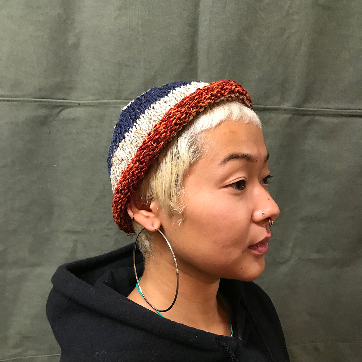 Hemp short brim beanie