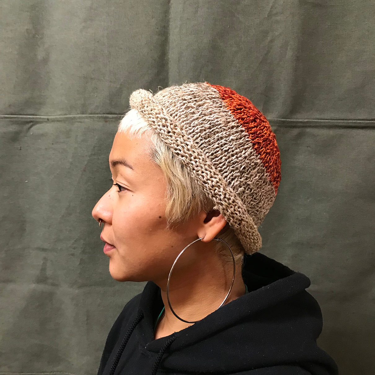 Hemp short brim beanie