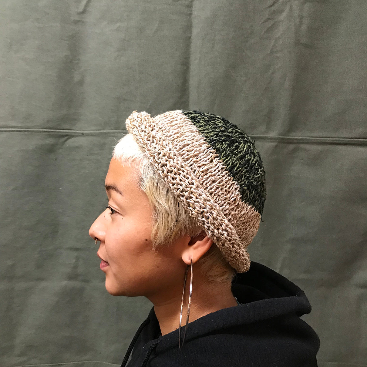 Hemp short brim beanie