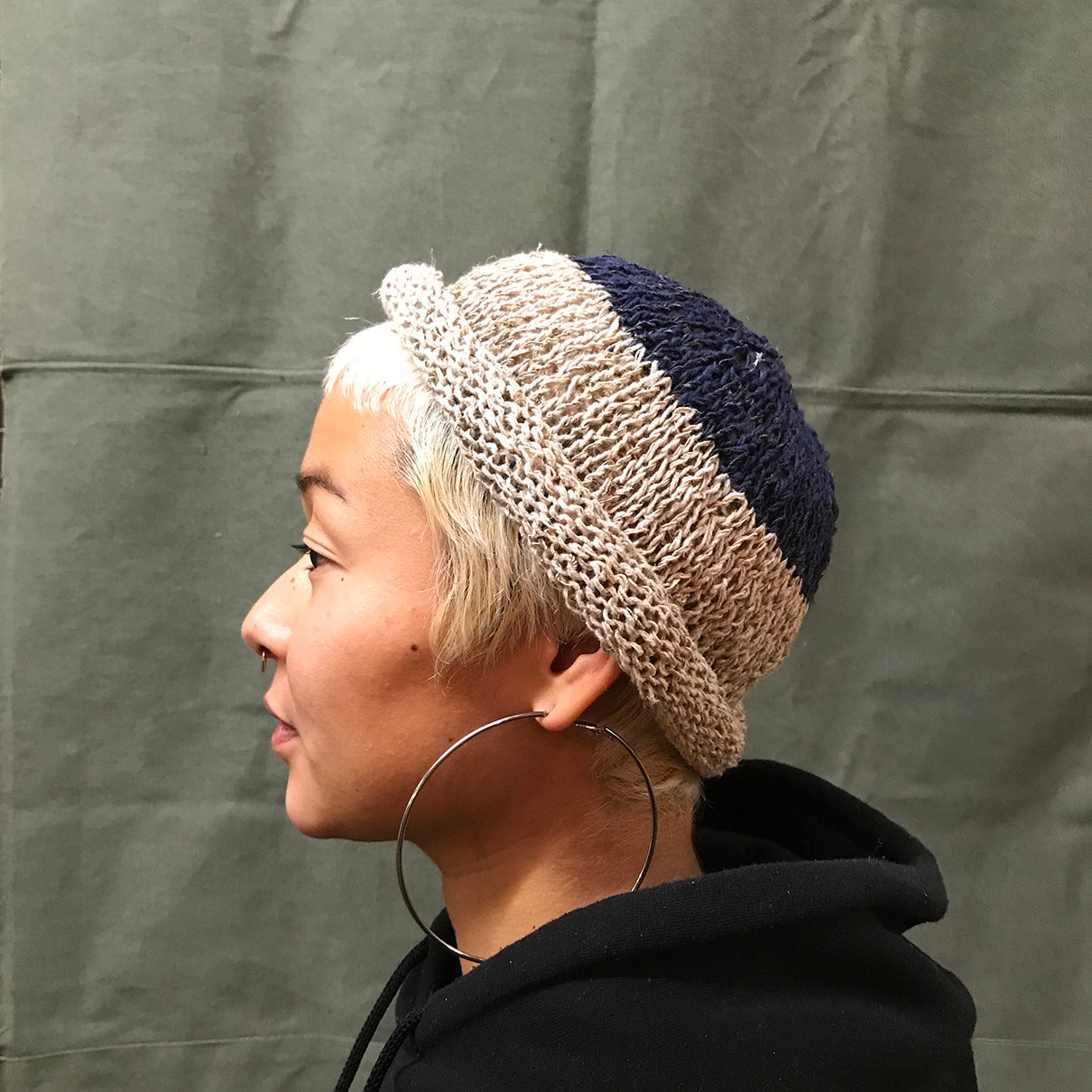 Hemp short brim beanie