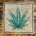Hemp Embroidery flag (麻HEMP/ Hemp leaf)